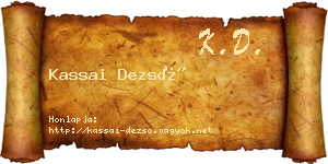 Kassai Dezső névjegykártya