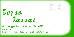 dezso kassai business card